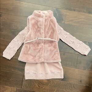 Chic Pink Kids Dress with Lace Sleeves